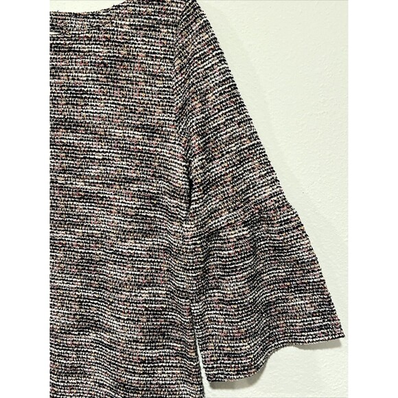 Ann Taylor LOFT Tweed Flare 3/4 Bell Flare Sleeve Blouse XS Corporate CorpCore - Picture 4 of 12